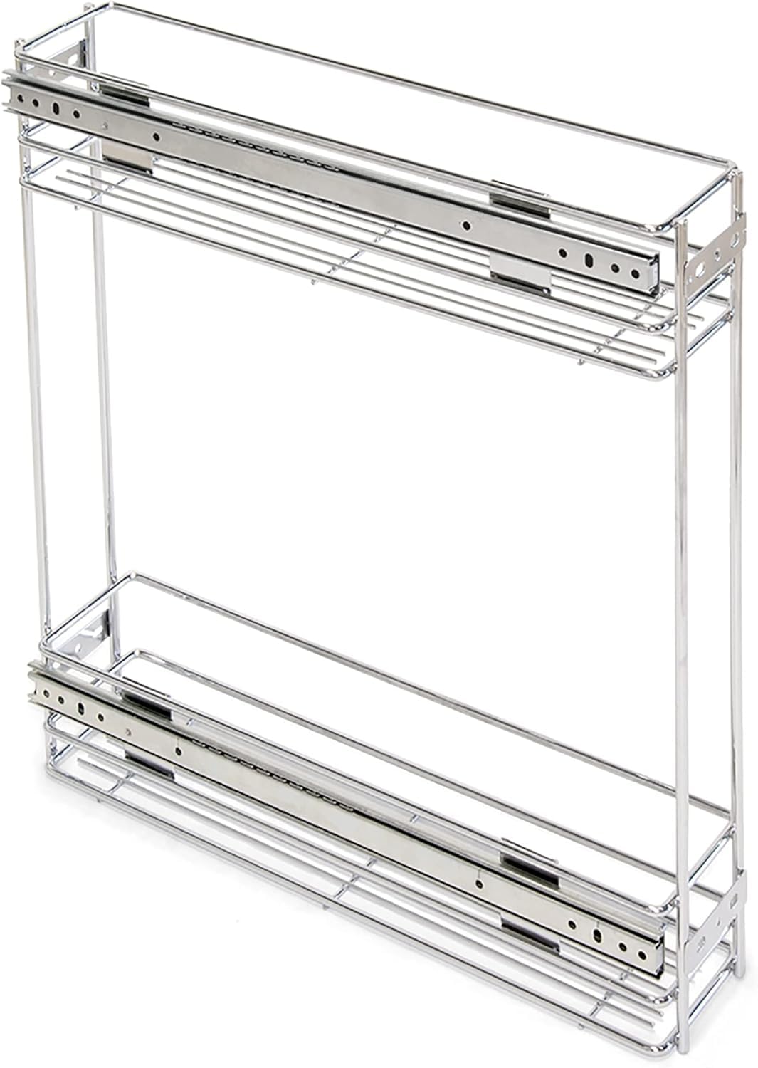 DACAN PROTECTION Carrello cestello portabottiglie Estraibile per Mobile di Cucina in Acciaio Cromato - Base mobile - Sistema Ammortizzato Soft - Close