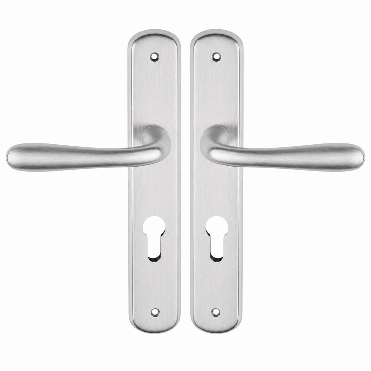 DACAN PROTECTION Maniglie Porte Interne con Placca in Alluminio e Foro Cilindro Europeo, Coppia Design Moderno per Porte in Legno