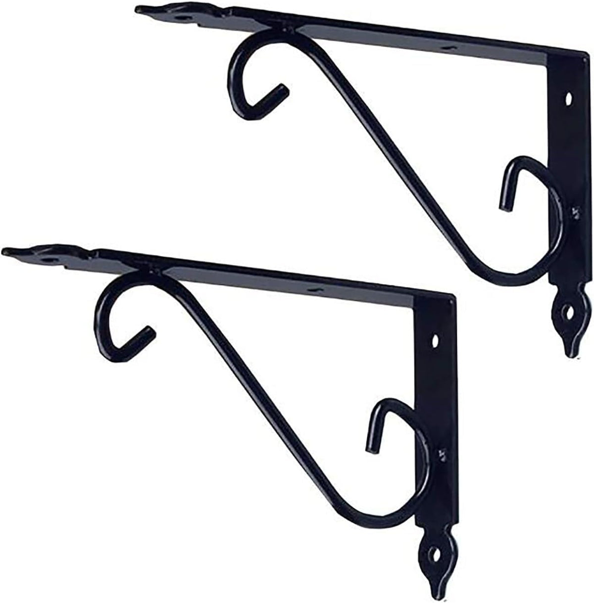 Reggimensola in Ferro Battuto, Triangolare Staffe Decorative Mensole 90 Gradi, supporto da parete, staffa ad L, Rinforzate per Scaffale e Mensola, Angolari per Mensole Pareti Attrezzate