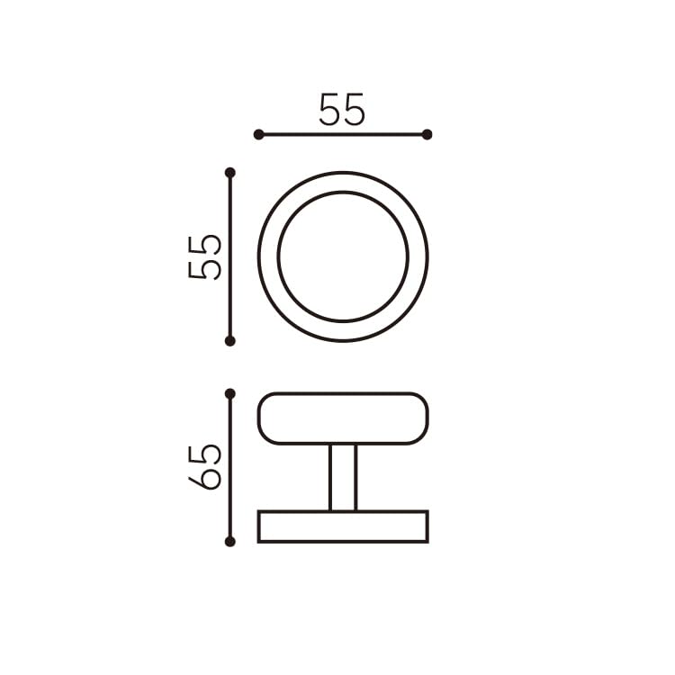 DACAN PROTECTION Pomolo per porta e cassetto serie Foria – Finitura oro satinato, design minimal, diametro 55 mm - 1 coppia