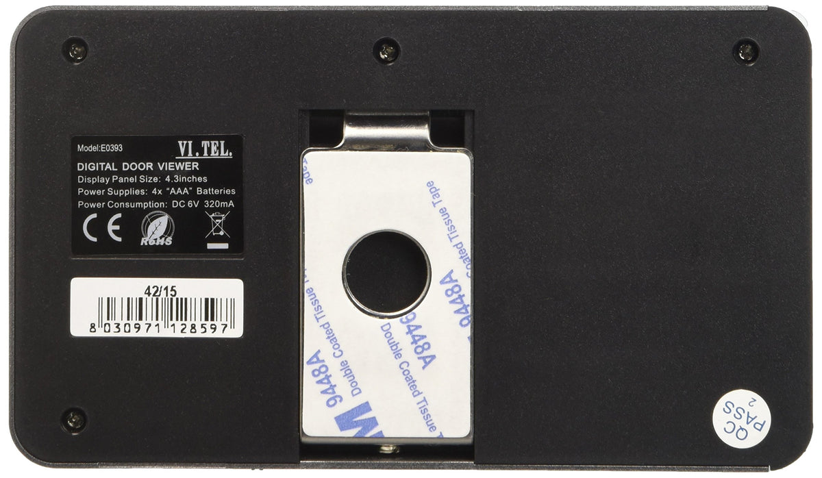 VI.TEL. E0393 12 Spioncino Digitale 4.3" con Sensore di Movimento, Argento