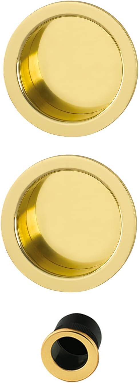 Kit Serratura per Porta Scorrevole – Rosetta Tonda Cieca in Zama, Maniglia Senza Serratura, Design Moderno e Funzionale