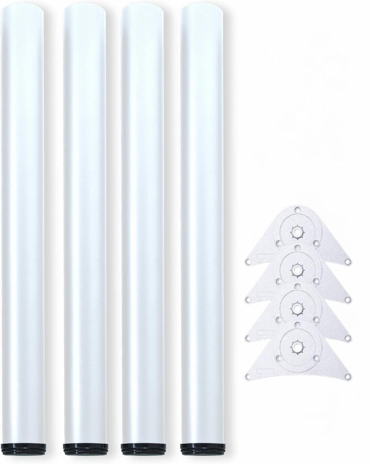 DACAN PROTECTION Kit Gambe regolabili per tavolo Ø60x710mm, set da 4 piedi per tavolo in acciaio altezza regolabile 710-730mm
