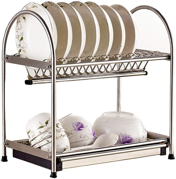 DACAN PROTECTION Scolapiatti a Libera Installazione in Acciaio Inox - 60 cm, Design Elegante e Robusto per Ogni Cucina
