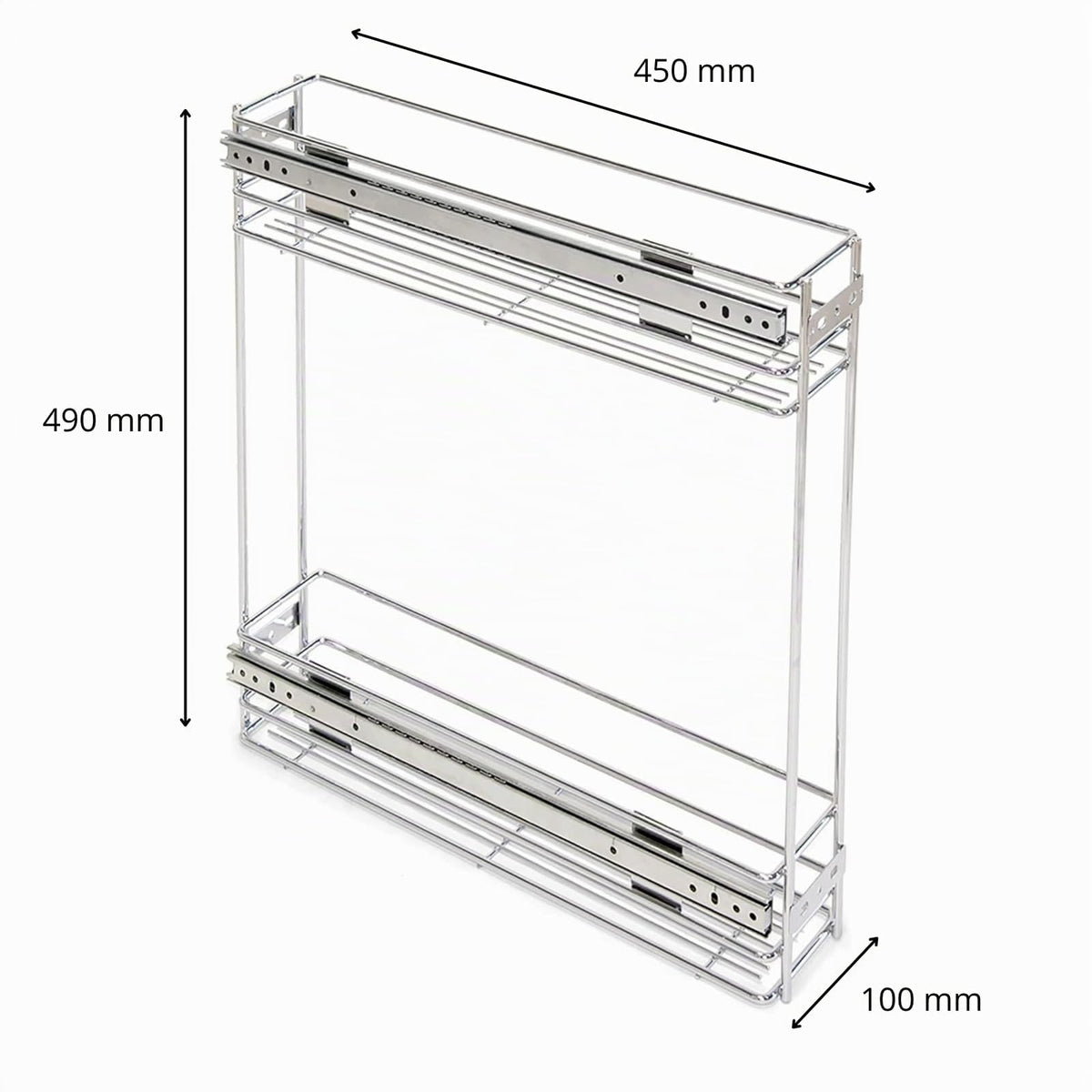 DACAN PROTECTION Carrello cestello portabottiglie Estraibile per Mobile di Cucina in Acciaio Cromato - Base mobile - Sistema Ammortizzato Soft - Close