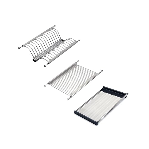 DACAN PROTECTION Scolapiatti Drynox pensile per piatti e bicchieri, per mobile di lunghezza 90cm (835mm e 885mm), lunghezza 80cm (735mm e 785mm), lunghezza 60cm (535mm e 585mm) finitura cromata, Acciaio