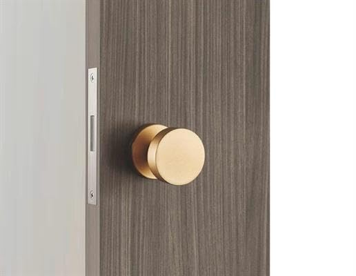 DACAN PROTECTION Pomolo per porta e cassetto serie Foria – Finitura oro satinato, design minimal, diametro 55 mm - 1 coppia