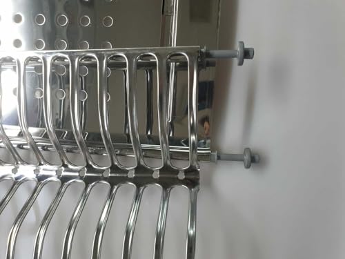 VI.TEL. Kit Scolapiatti Acciaio Inox con Supporto Vasca da 56 76 86 cm per pensili da 60 80 90 cm griglia portapiatti
