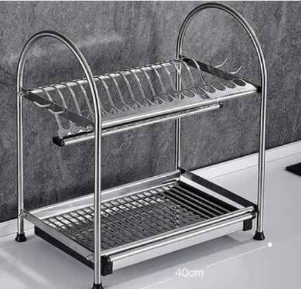 VI.TEL. Scolapiatti da appoggio in acciaio inox libera installazione con vaschetta raccogli gocce griglia portapiatti Made in Italy