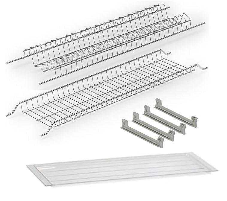DACAN PROTECTION Scolapiatti per pensile da incasso in metallo verniciato cm 76 - alta qualità - kit completo di sostituzione - sgocciolatoio, raccogligocce pensili cucina - antiruggine