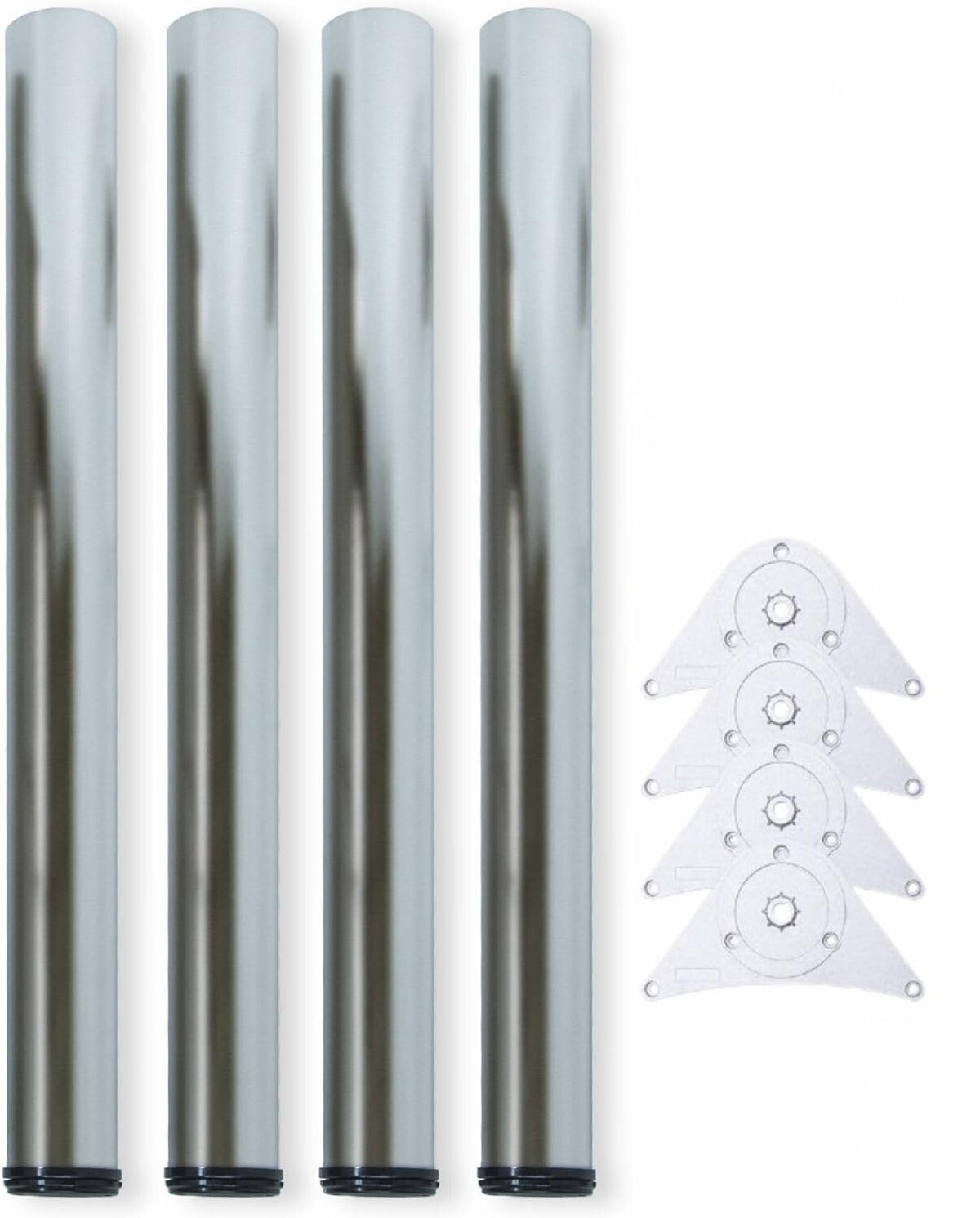DACAN PROTECTION Kit Gambe regolabili per tavolo Ø60x710mm, set da 4 piedi per tavolo in acciaio altezza regolabile 710-730mm