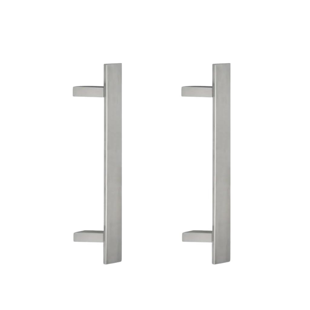 VI.TEL. Coppia Maniglioni per Porta Portone Liscio Zancato In Acciaio Inox Satinato Per Porte Interne Esterne Serramenti E Negozi serie Caserta Z 2 Pezzi