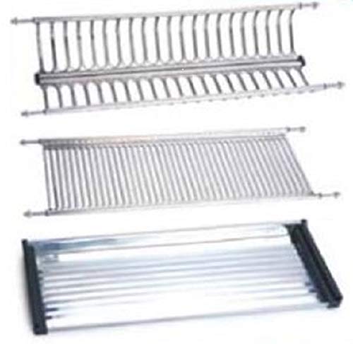 VI.TEL. Kit Scolapiatti Acciaio Inox con Supporto Vasca 76 cm per pensile da 80 cm griglia portapiatti H0078