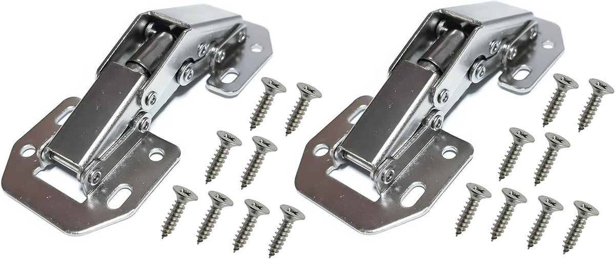 Cerniera per Ante Senza Foro – Automatica a Scatto – Angolo 90° – Acciaio Laminato Antiruggine – Montaggio Facile Senza Incasso – Per Mobili Cucina, Armadi, Librerie, Bagno