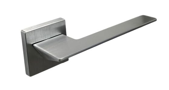 DACAN PROTECTION Maniglia porta interna Serie Toledo con rosetta 50 – maniglia moderna design elegante per porte camera - cromo satinato - 1 coppia