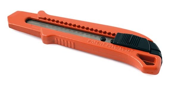 Taglierino cutter professionale per Taglio Rapido, Lama in Acciaio Inossidabile 18mm retrattile, Rosso