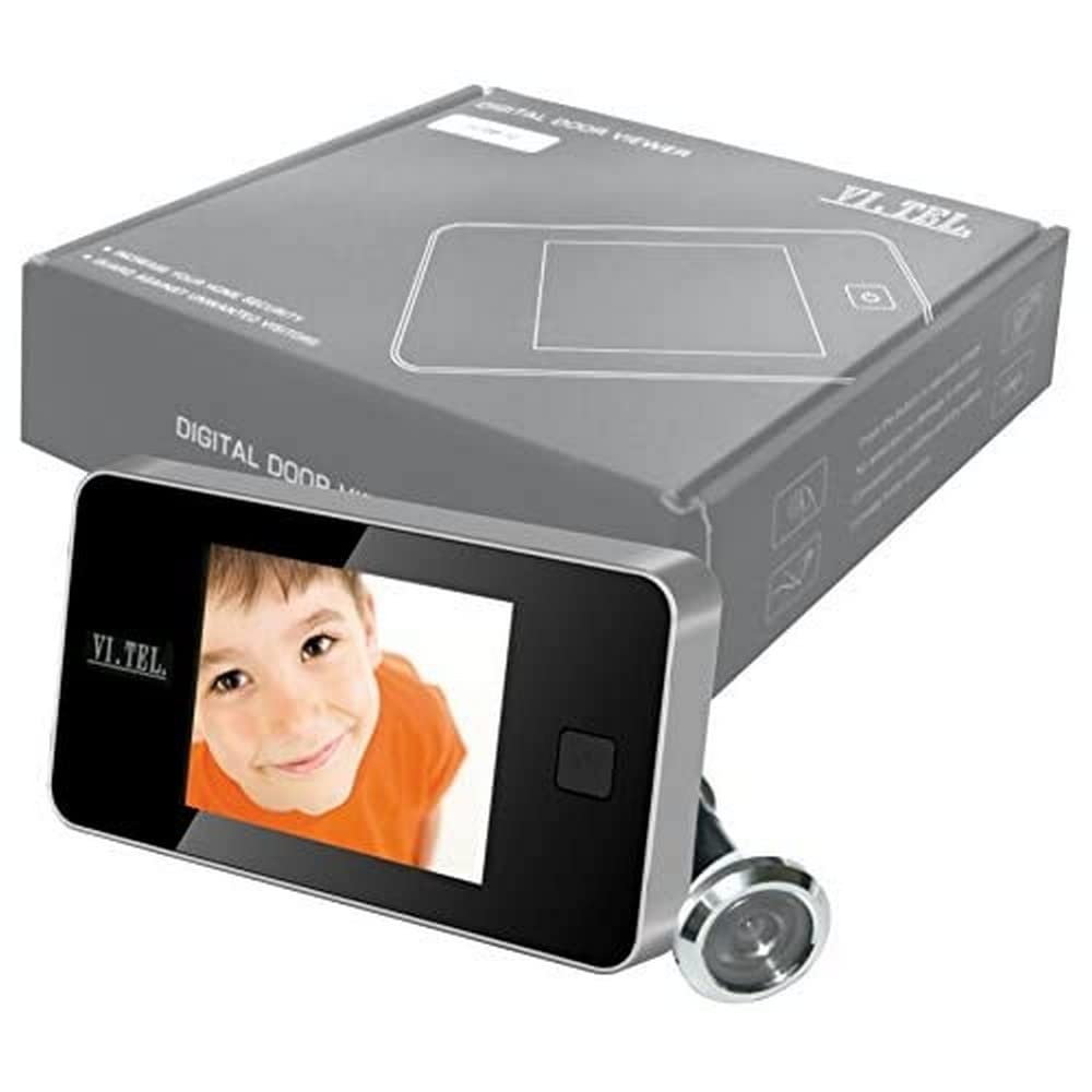 VISORE SPIONCINO TELECAMERA CROMO SATINATO DISPLAY DIGITALE PER PORTA SCHERMO LCD