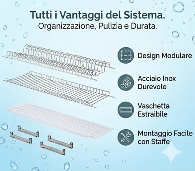 VI.TEL. SCOLAPIATTI Acciaio cromo protetto con vaschetta raccogli gocce