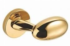 DACAN PROTECTION Maniglia serie Vesuvio con rosetta 50 mm in ottone – Design classico per porte interne - Oro - 1 coppia