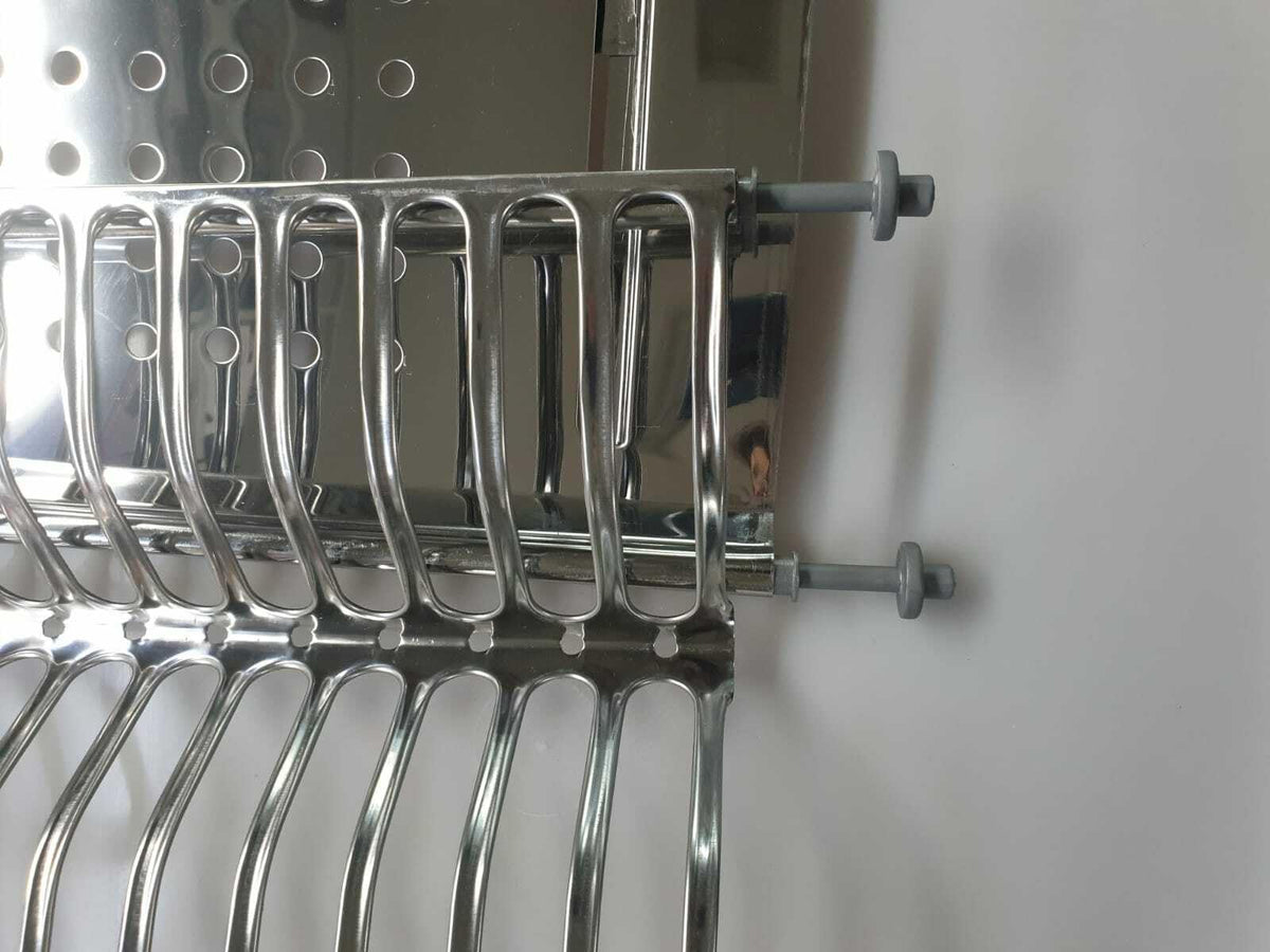 VI.TEL. Kit Scolapiatti Acciaio Inox con Supporto Vasca griglia portapiatti 66X23X9 cm